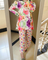 "Blossom Paradise: Floral Print Two-Piece Outfit"